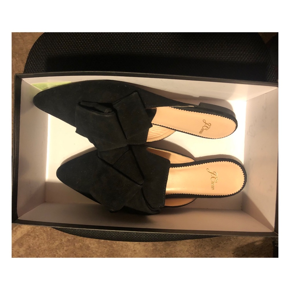 J.crew velvet bow mules